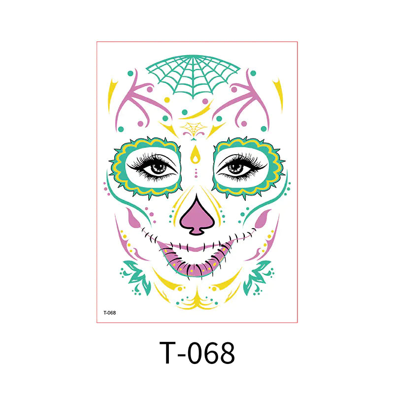 Halloween Glow-in-the-Dark Face Tattoo Stickers
