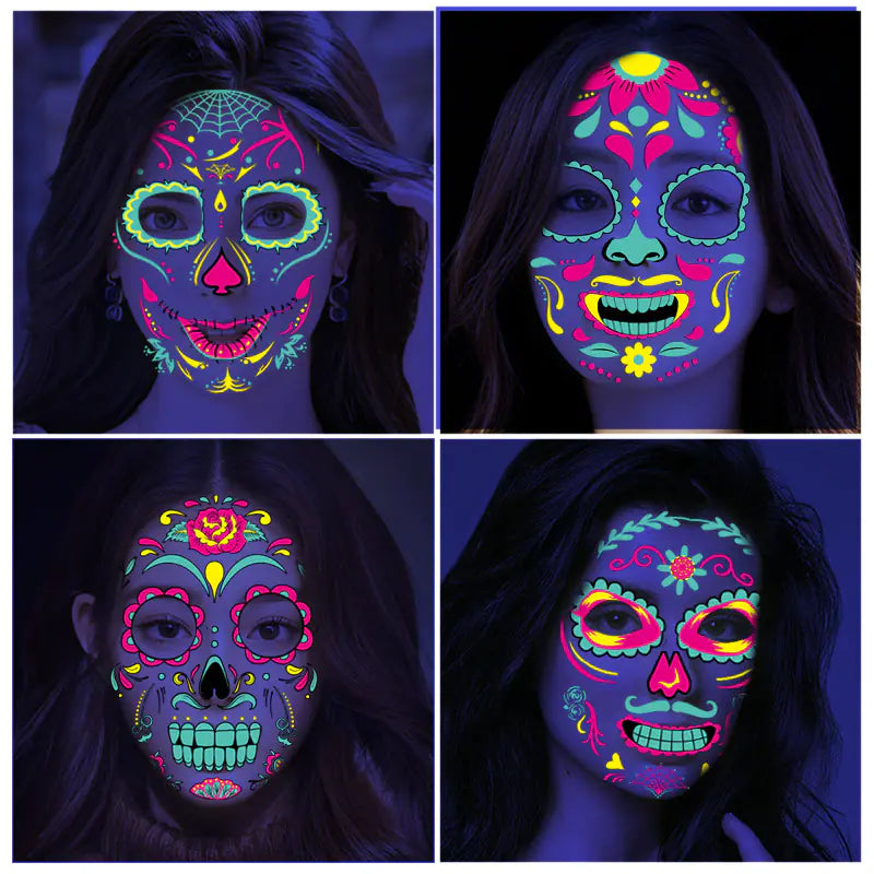 Halloween Glow-in-the-Dark Face Tattoo Stickers