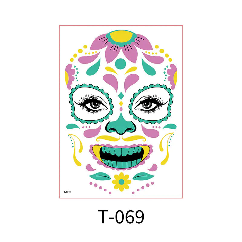 Halloween Glow-in-the-Dark Face Tattoo Stickers