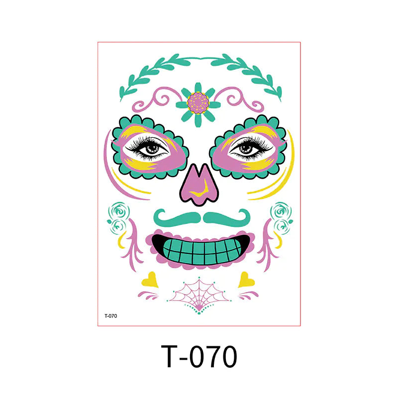 Halloween Glow-in-the-Dark Face Tattoo Stickers