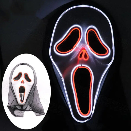 LED Glow Skull Mask for Halloween Party Scares