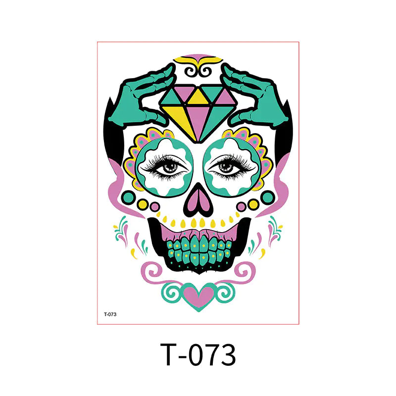 Halloween Glow-in-the-Dark Face Tattoo Stickers