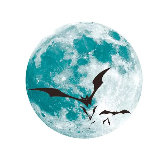 Glow-in-the-Dark Moon Wall Stickers for Halloween
