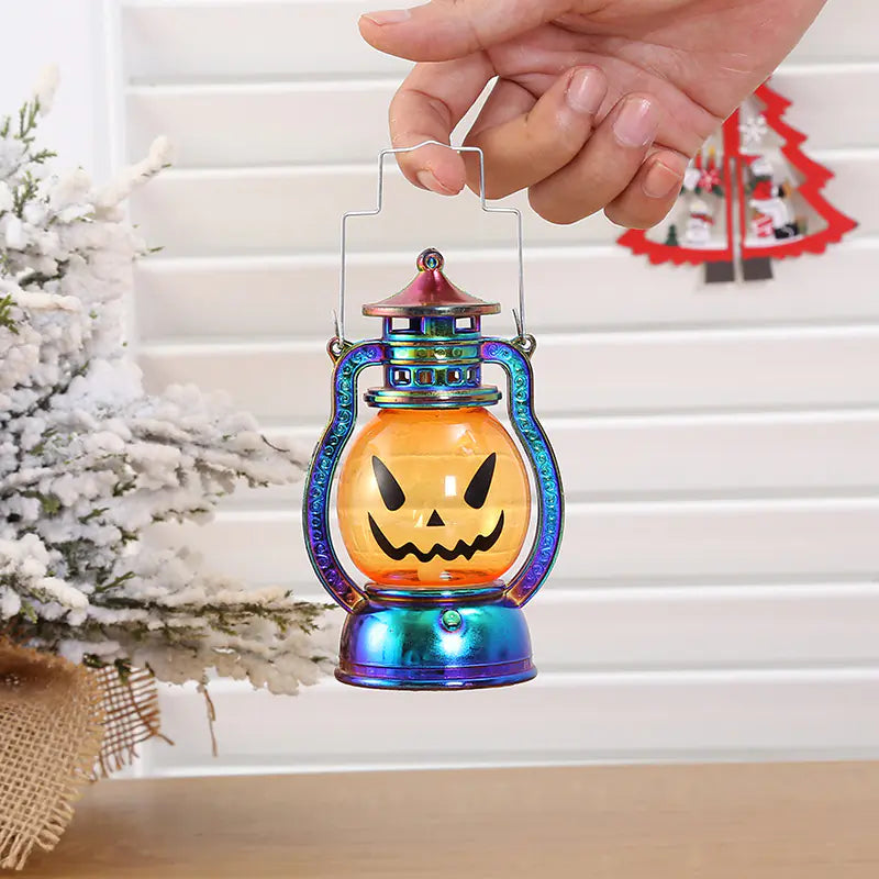 Vintage Halloween Pumpkin Lantern with LED Candle