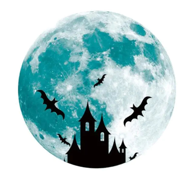 Glow-in-the-Dark Moon Wall Stickers for Halloween