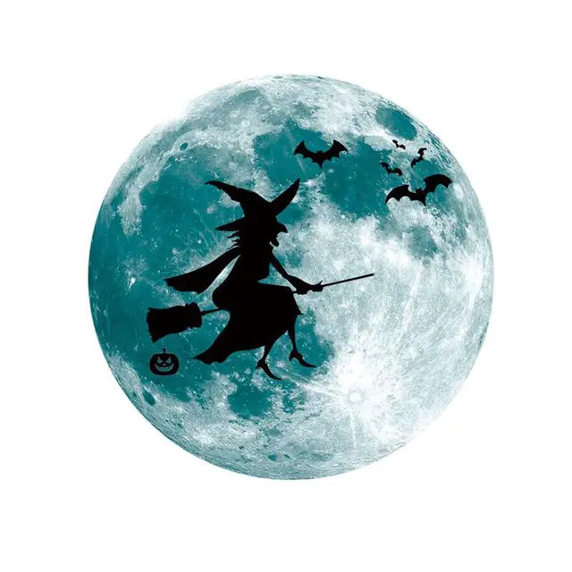 Glow-in-the-Dark Moon Wall Stickers for Halloween