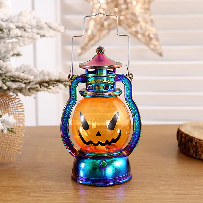 Vintage Halloween Pumpkin Lantern with LED Candle