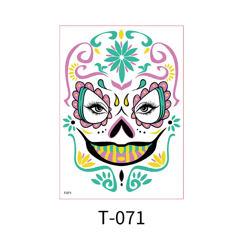 Halloween Glow-in-the-Dark Face Tattoo Stickers