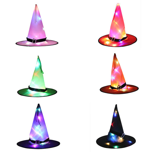 LED Glow Witch Hat for Halloween Party Decor