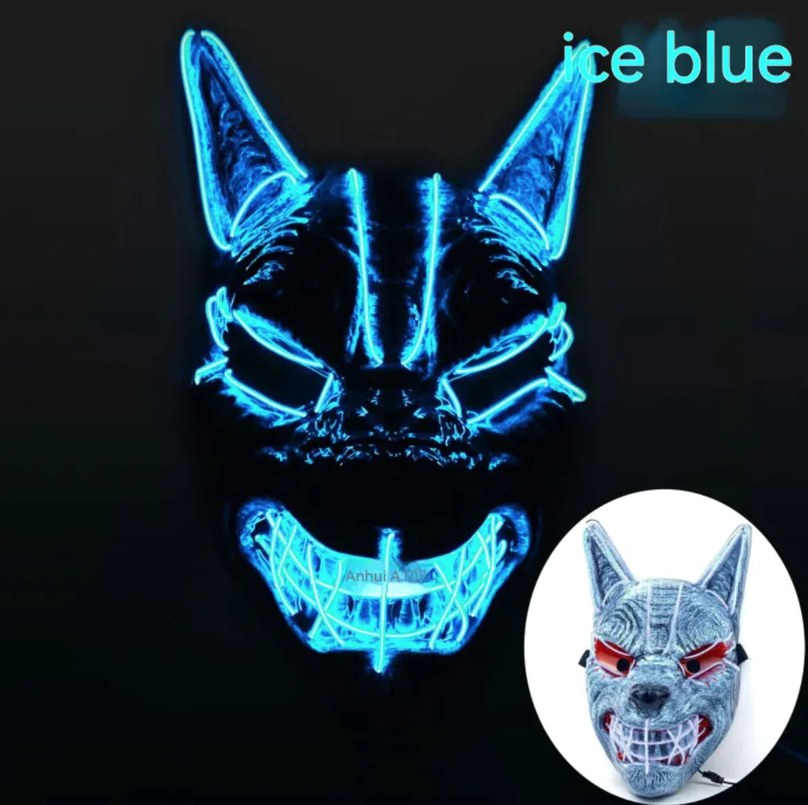 LED Full Face Luminous Halloween Mask