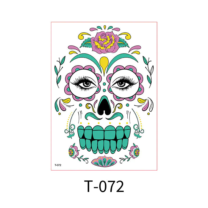 Halloween Glow-in-the-Dark Face Tattoo Stickers