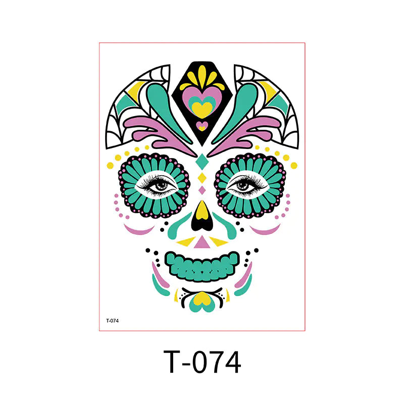 Halloween Glow-in-the-Dark Face Tattoo Stickers